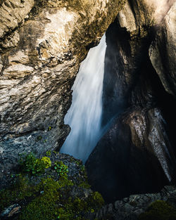 Scenic view of waterfall