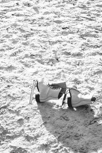 High angle view of man on beach
