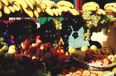 Various fruits for sale at market stall