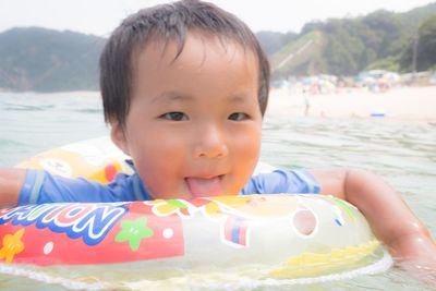 Close-up of cute girl playing