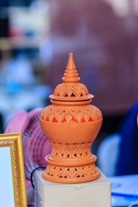 Close-up of antique candle for sale