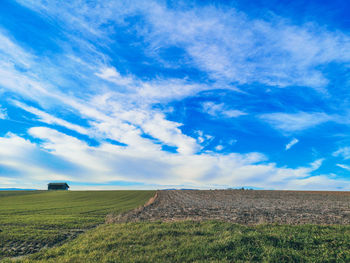 Scenic view of field against sky