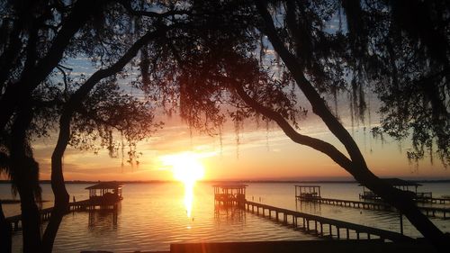 Scenic view of sunset over sea