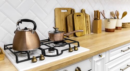 Close-up of utensils on table