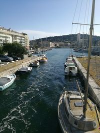 Boats in harbor