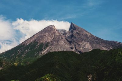 Low angle view of mountain against sky