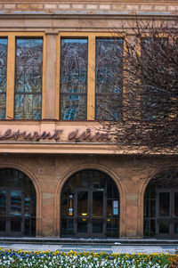 Low angle view of window of building