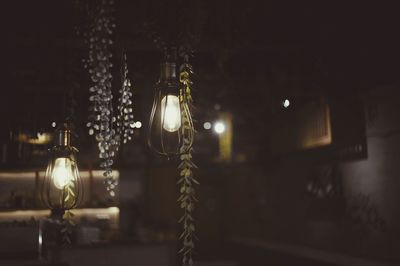 Close-up of illuminated light bulb