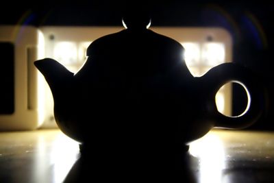 Close-up of silhouette hand