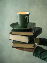 Close-up of books on table