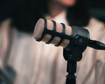 Close-up of microphone