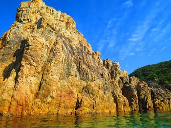 Scenic view of rock formations against sky