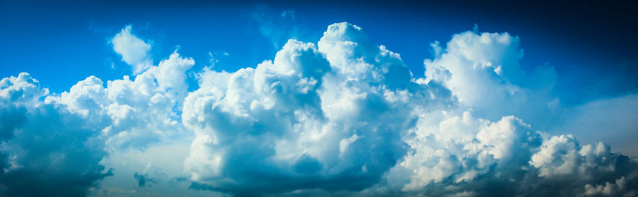 Low angle view of clouds in blue sky