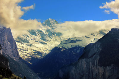 Scenic view of mountains against sky