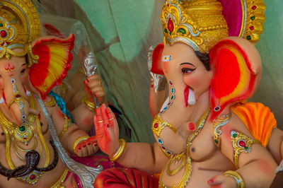 Close-up of ganesha statue