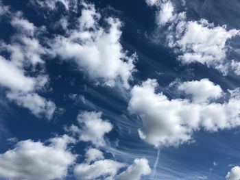 Low angle view of clouds in sky