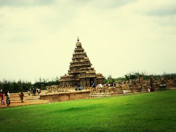 Tourists visiting temple