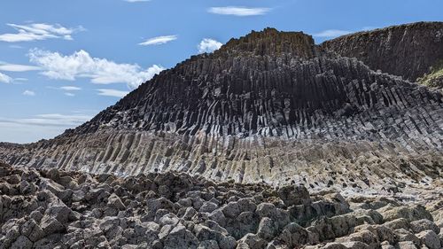 Panoramic view of rocky mountains against sky