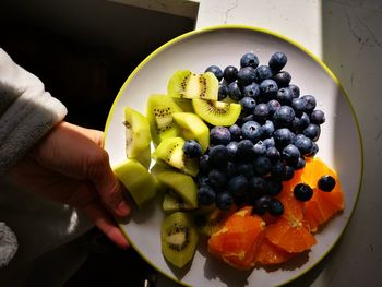 Cropped image of person holding fruits