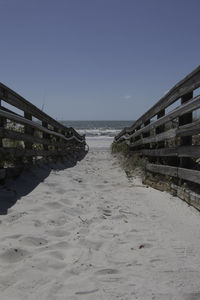 Abandoned beach against clear sky