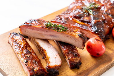 Close-up of food on table