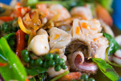 Close-up of vegetables in plate