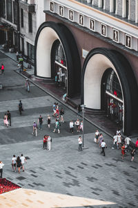 People in town square