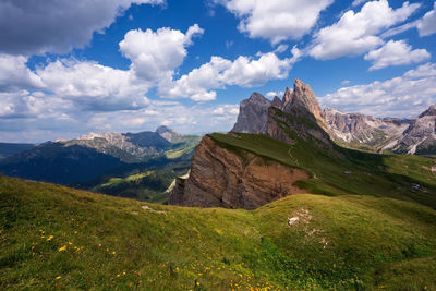 Scenic view of mountains against sky