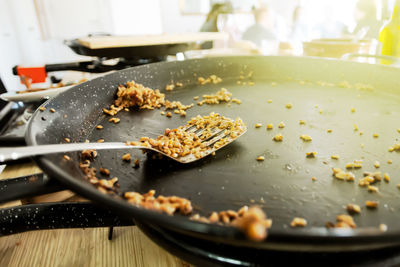 Close-up of dessert in plate on table