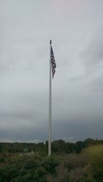 Low angle view of pole against sky
