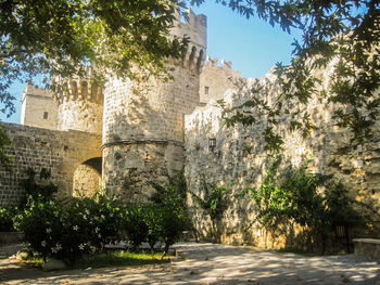 Trees in front of historical building