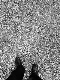 Low section of man standing on ground