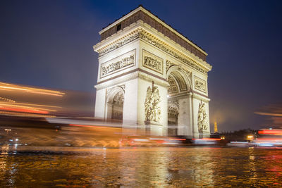 Illuminated building at night