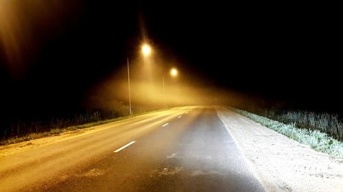 Empty road at night