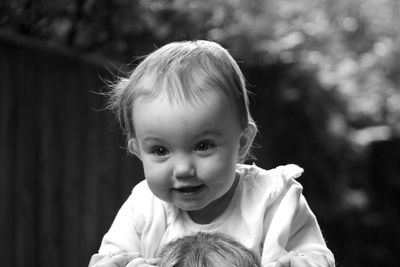 Close-up portrait of cute baby boy