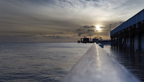 Panoramic view of sea against sky during sunset