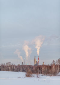 Smoke from chimneys at the factory