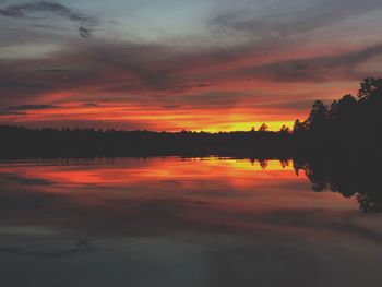 Scenic view of dramatic sky during sunset