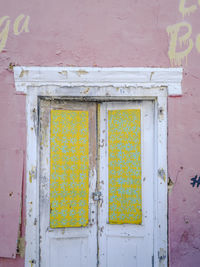 Closed door of old building