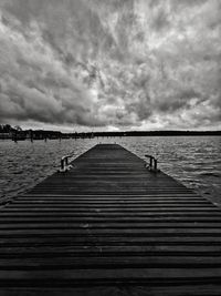 Pier over sea against sky