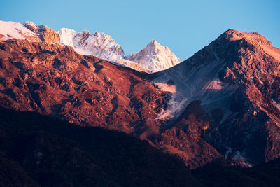 Scenic view of snowcapped mountain against sky