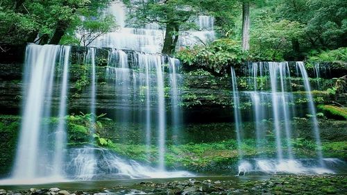 Scenic view of waterfall