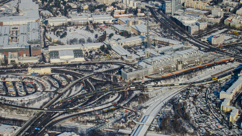 High angle view of city