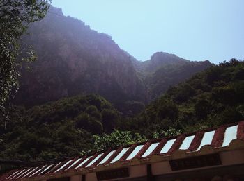 Scenic view of mountains against clear sky