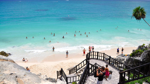 People enjoying at beach