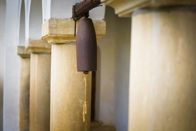 Close-up of mosque hanging in temple