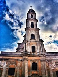 Low angle view of church against sky