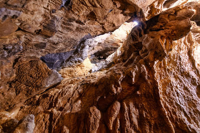 Low angle view of rock formation