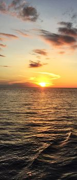 Scenic view of sea at sunset