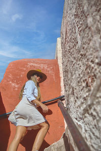 Young tourists exploring the santa catalina monastery, convento de santa catalina, arequipa, peru. 